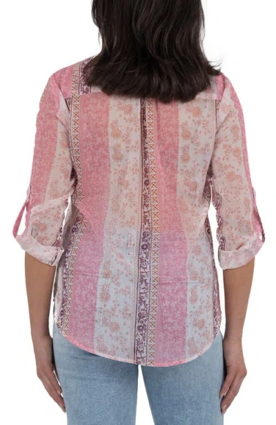 Kut From The Kloth Jasmine Chiffon Button-up Shirt In Pink