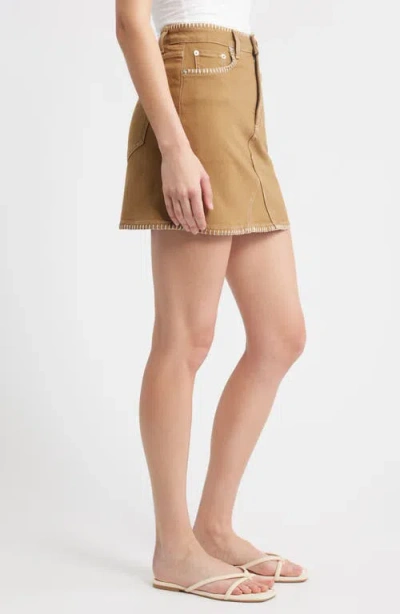 Rails Laurel Embroidered Stitch Denim Miniskirt In Brown