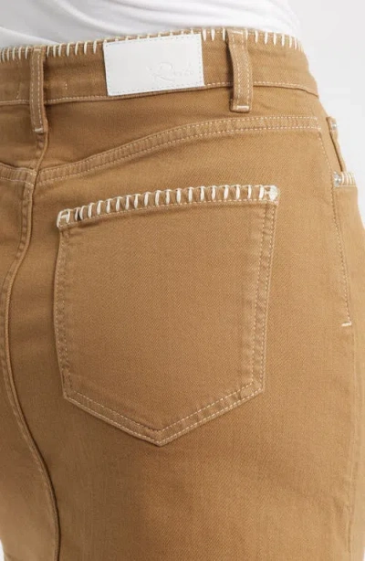 Rails Laurel Embroidered Stitch Denim Miniskirt In Brown