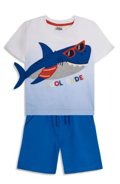 Jojo Maman Bébé Jojo Maman Bebe Shark Appliqué Cotton T-shirt & Shorts Set