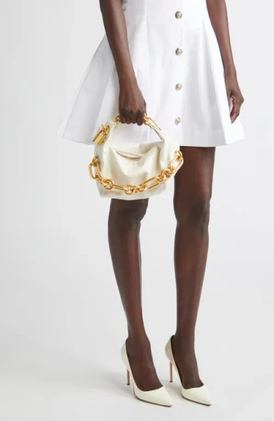 Balmain Sync Chain Mini Top-handle Bag In Calfskin Leather