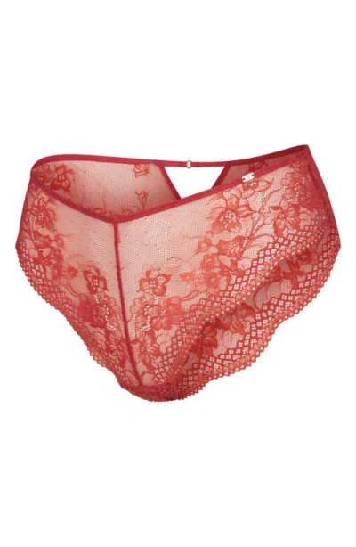 Savage X Fenty Top Drawer Lace Cheeky Briefs In Pink