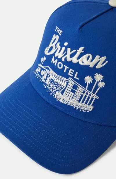 Brixton Motel Netplus Snapback Baseball Cap In Blue