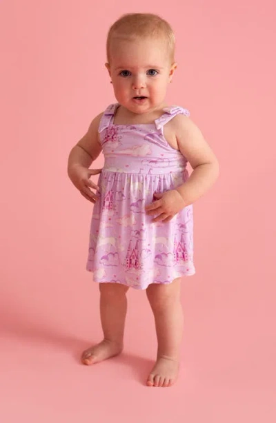 Posh Peanut Flutter Babydoll Skirted Bodysuit In Pink