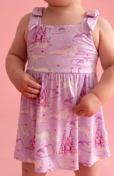 Posh Peanut Flutter Babydoll Skirted Bodysuit In Pink