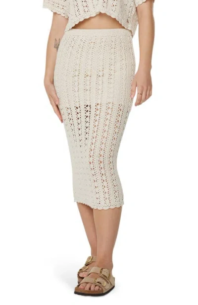 Roxy Juniors' Sea Swirl Crochet Midi Skirt In Neutral