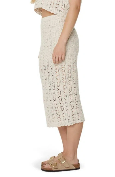 Roxy Juniors' Sea Swirl Crochet Midi Skirt In Neutral
