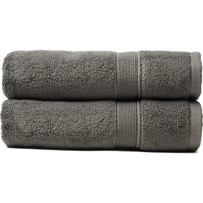 Cozy Earth Luxe Set Of 2 Bath Towels In Gray