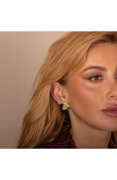 Shymi Textured Triangle Statement Earrings In Gold