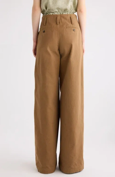 Chloé Cotton Canvas Wide Pants In Brown