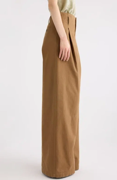 Chloé Cotton Canvas Wide Pants In Brown