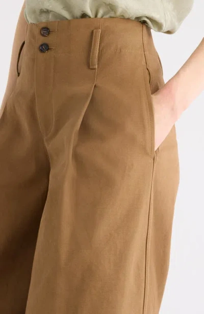 Chloé Cotton Canvas Wide Pants In Brown
