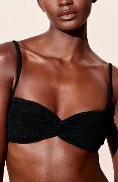 & Other Stories Twisty Bandeau Bikini Top In Black