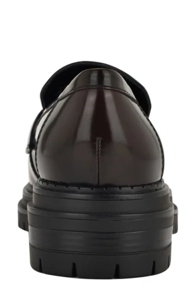 Calvin Klein Women's Grant Lug Sole Penny Loafers In Brown