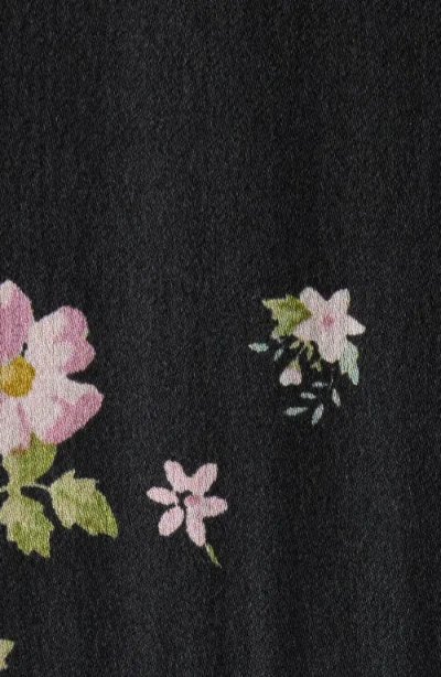 Chloé Gathered Long-sleeve Mini Dress In Silk Charmeuse In Black