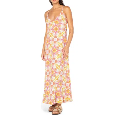 Roxy Juniors' Lost Paradise Printed Sleeveless Maxi Dress In Pink