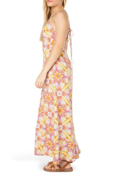 Roxy Juniors' Lost Paradise Printed Sleeveless Maxi Dress In Pink