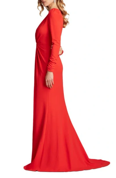 Tadashi Shoji Bos21138l Long Formal Slit Evening Dress In Red