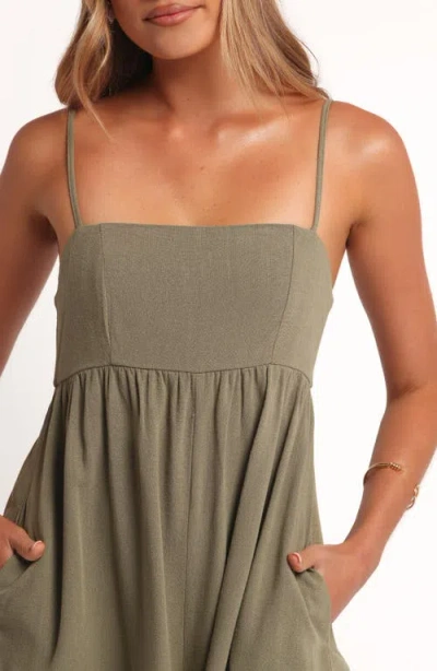 Petal And Pup Petal & Pup Quinley Linen Romper In Gray