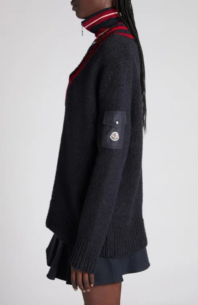 Moncler Padded V-neck Wool-blend Sweater