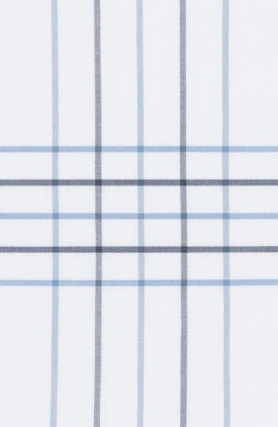 Matouk August Plaid 500 Thread Count Flat Sheet In Blue