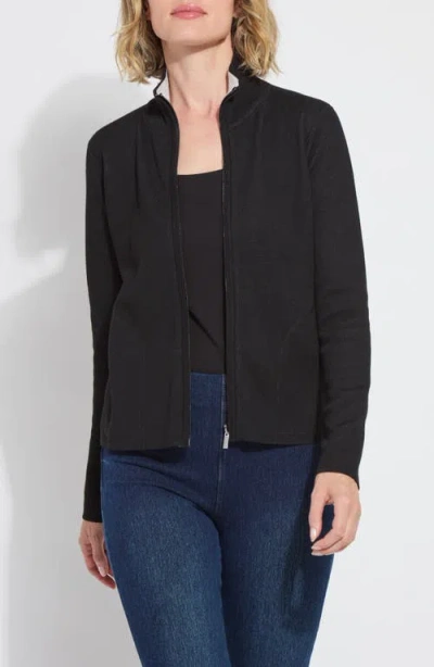 Lyssé Reversible Cashmere Zip Up Cardigan In Black