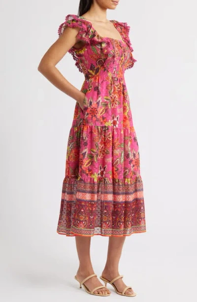 Eliza J Floral Midi Sundress In Pink