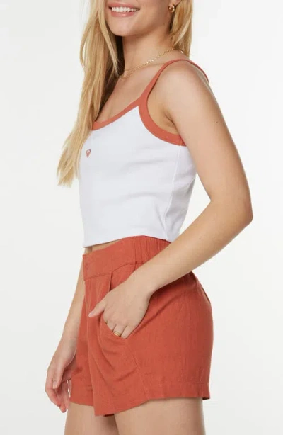 Roxy Juniors' Sand Bar Sleeveless Crop Top In White