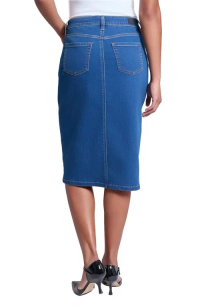 Jones New York Womens 5 Pocket Denim Midi Pencil Skirt 4p 16 In Blue