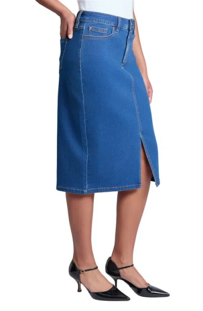 Jones New York Womens 5 Pocket Denim Midi Pencil Skirt 4p 16 In Blue