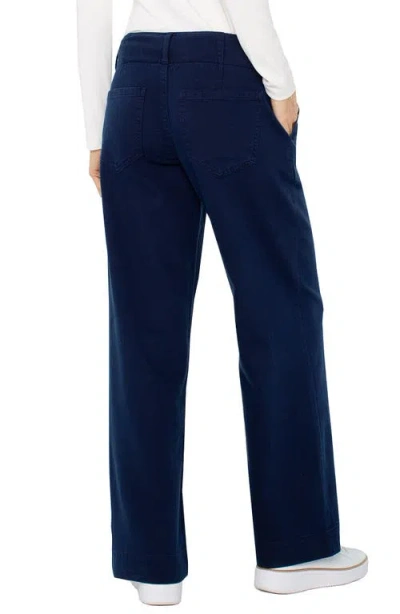 Liverpool Los Angeles Women's Utility Patch Pocket Wide Leg Pants In Blue