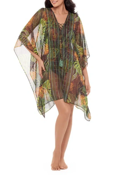 Miraclesuit ® Sunset Islet Metallic Chiffon Cover-up Caftan In Multi