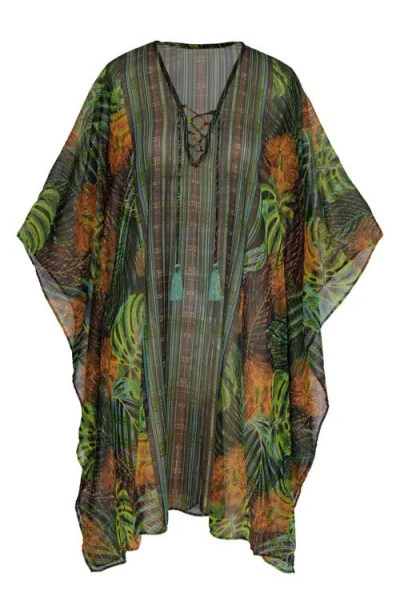Miraclesuit ® Sunset Islet Metallic Chiffon Cover-up Caftan In Multi