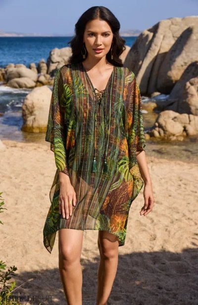 Miraclesuit ® Sunset Islet Metallic Chiffon Cover-up Caftan In Multi