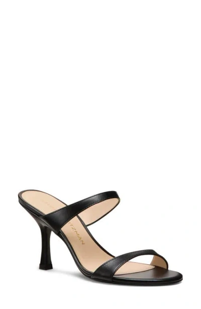 Stuart Weitzman Nudist Patent Leather Dual-strap Sandals In Black