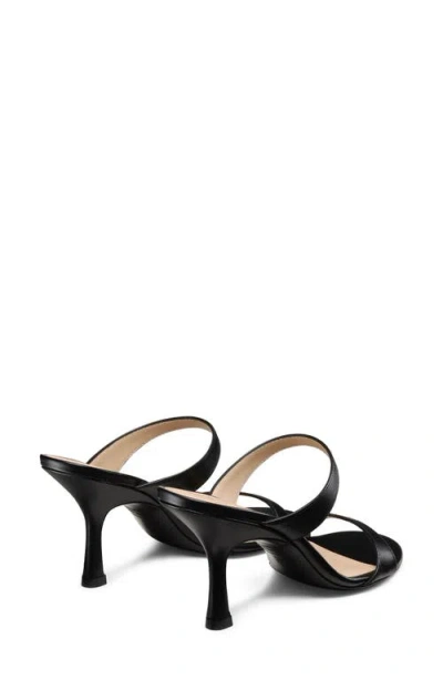 Stuart Weitzman Nudist Patent Leather Dual-strap Sandals In Black