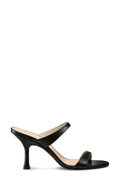 Stuart Weitzman Nudist Patent Leather Dual-strap Sandals In Black