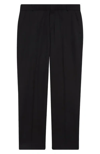 Balmain Tailored Straight Leg Wool Pants In Black