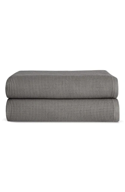 Cozy Earth Waffle Bath Sheet In Gray