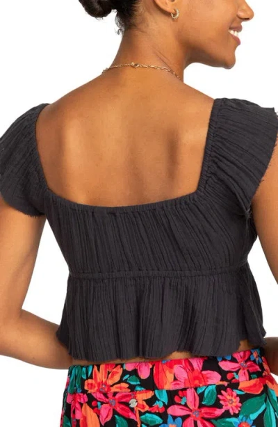Roxy Brisa Flutter Sleeve Crop Top