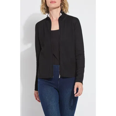 Lyssé Reversible Cashmere Zip Up Cardigan In Black