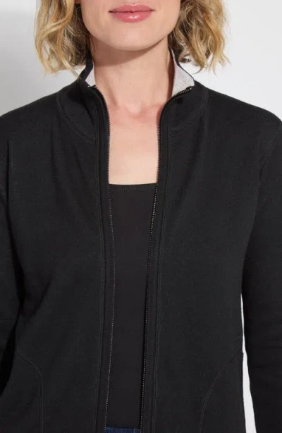Lyssé Reversible Cashmere Zip Up Cardigan In Black