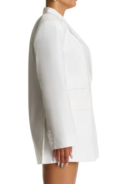Naked Wardrobe Oversize Long Sleeve Blazer In White