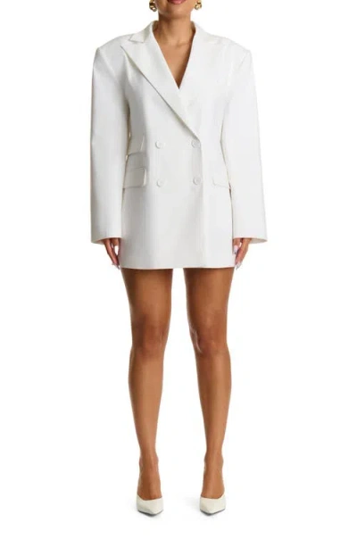 Naked Wardrobe Oversize Long Sleeve Blazer In White