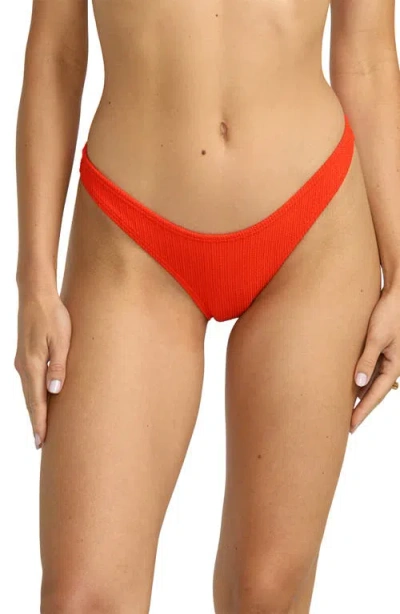 Billabong Good Vibes Bondi Bikini Bottom In Sunset Red In Red