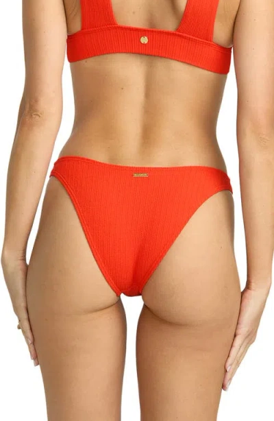 Billabong Good Vibes Bondi Bikini Bottom In Sunset Red In Red