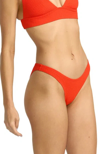Billabong Good Vibes Bondi Bikini Bottom In Sunset Red In Red