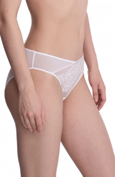 Natori Flora Bikini Panties White In White