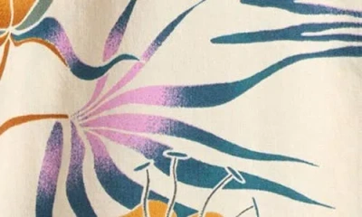 Volcom Kids' Brainmelter Floral Short Sleeve Cotton Blend Button-up Shirt In Brown