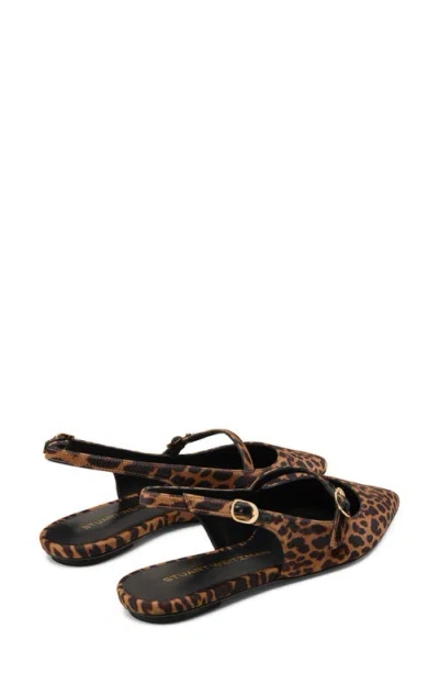 Stuart Weitzman Emilia Leopard Mary Jane Slingback Ballerina Flats